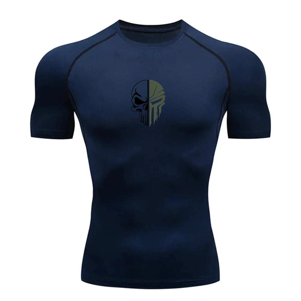 Punisher Skull Running Compression T-shirt