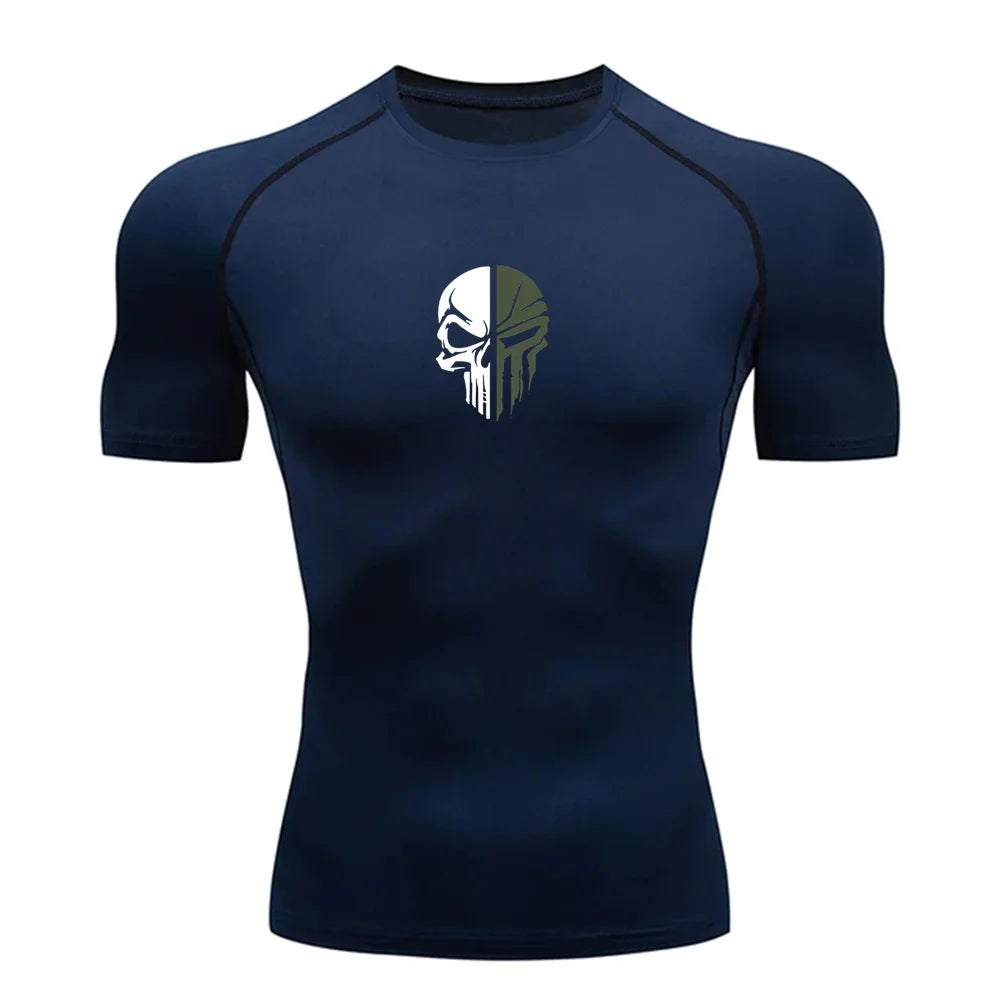 Punisher Skull Running Compression T-shirt