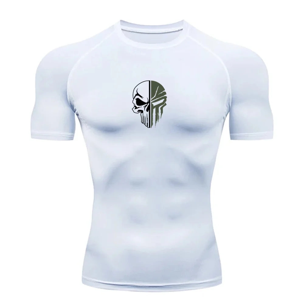 Punisher Skull Running Compression T-shirt
