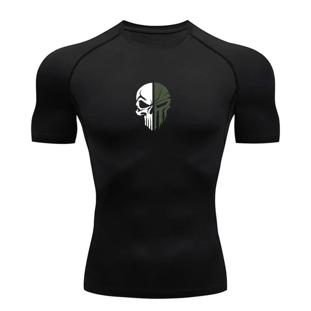 Punisher Skull Running Compression T-shirt