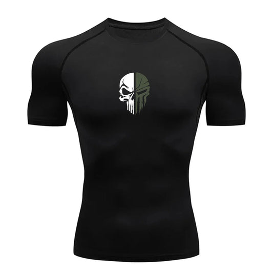 Punisher Skull Running Compression T-shirt