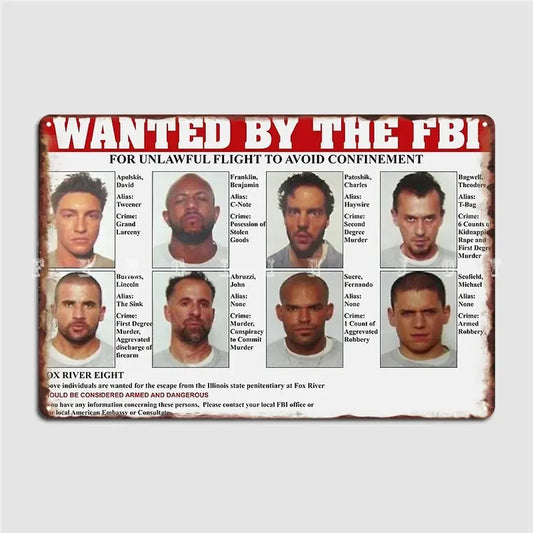 Prison Break FBI Wanted Poster