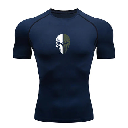 Punisher Skull Running Compression T-shirt