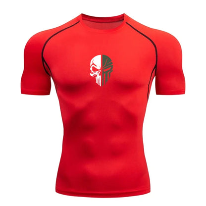 Punisher Skull Running Compression T-shirt