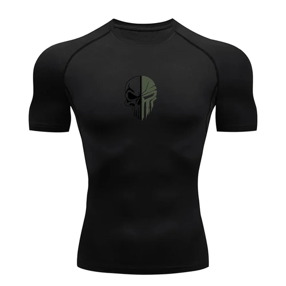 Punisher Skull Running Compression T-shirt
