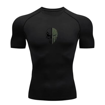 Punisher Skull Running Compression T-shirt