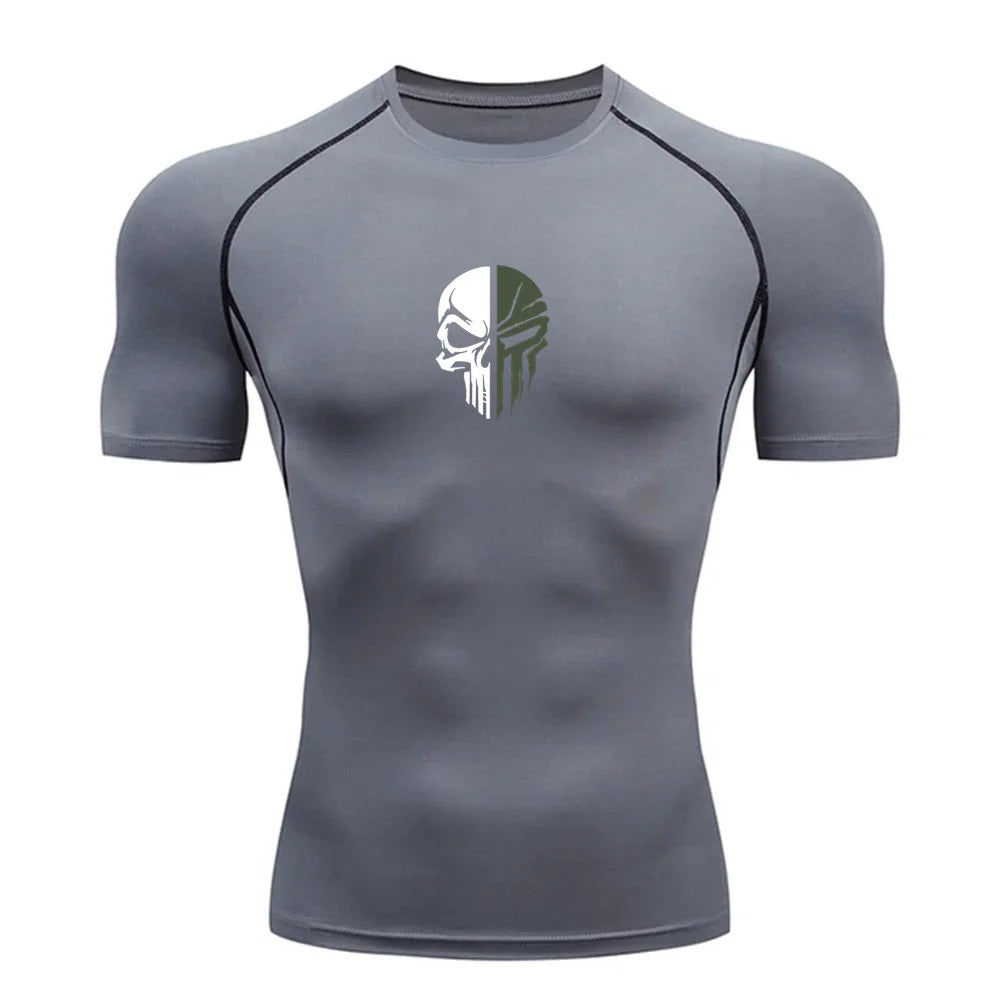 Punisher Skull Running Compression T-shirt