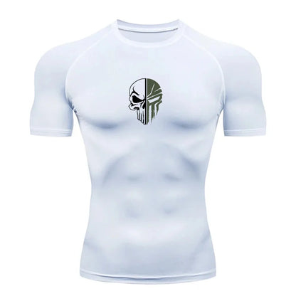 Punisher Skull Running Compression T-shirt