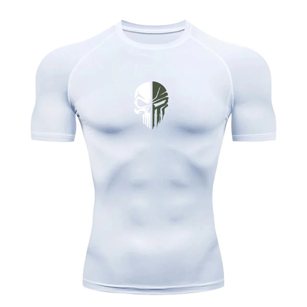 Punisher Skull Running Compression T-shirt