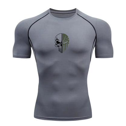 Punisher Skull Running Compression T-shirt